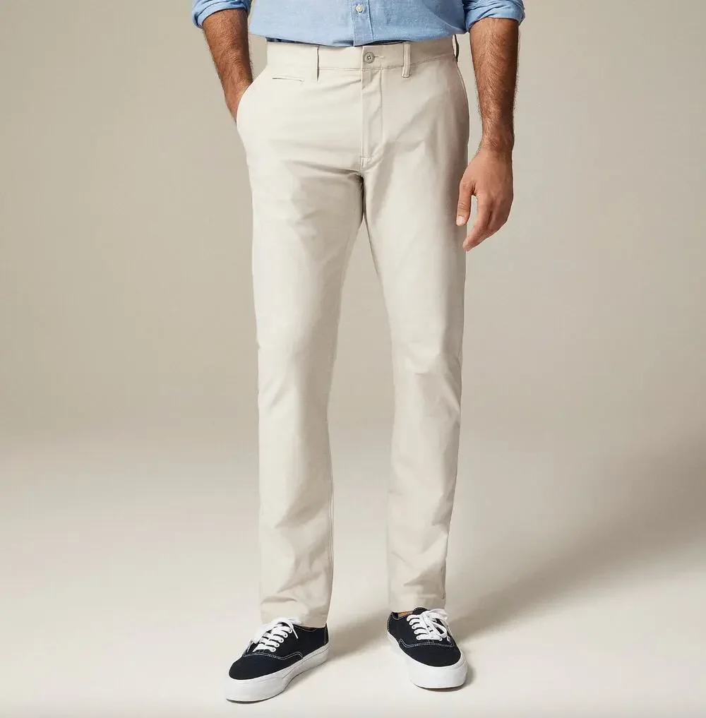 J.Crew 484 Slim Fit Tech Pant Ashen Taupe Cotton Blend Mens W 33 L 32 NWT